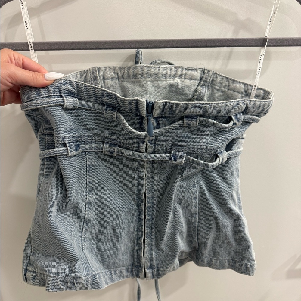 Sabo Skirt Light Blue Denim Tube Top - Picture 4 of 8